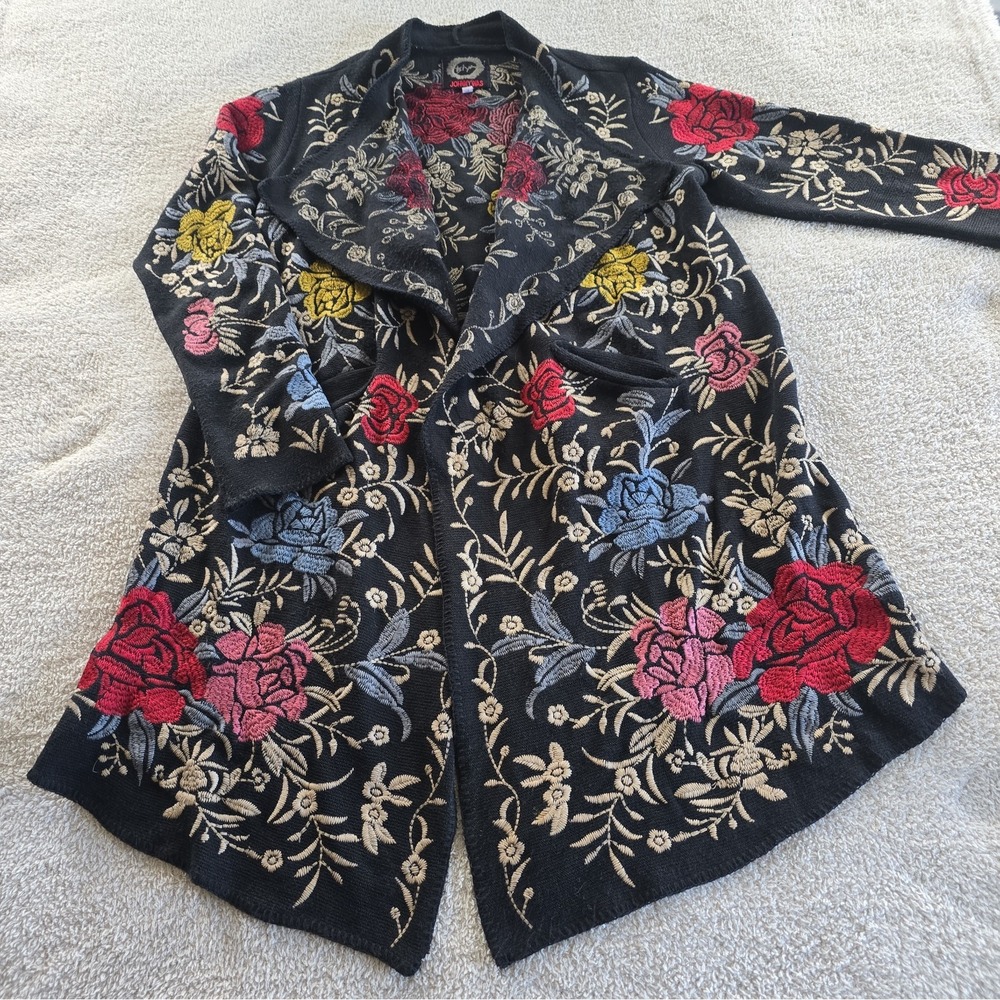 Johnny Was Biya XL Cardigan Duster Floral Embroidery Boho Artisan Luxe B58219-6
